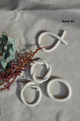 Porcelain Napkin Rings - White - Assorted - Set of 4