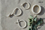 Porcelain Napkin Rings - White - Assorted - Set of 4