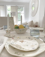 Porcelain Triangular Large Bowl - Floral Collection