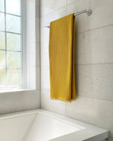 Oversized Waffle Bath Sheet with Tassels - 100% Certified Organic Cotton - Golden Yellow