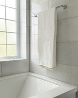 Oversized Waffle Bath Sheet with Tassels - 100% Certified Organic Cotton - White