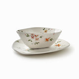 Porcelain Triangular Large Bowl - Floral Collection