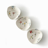 Porcelain Triangular Large Bowl - Floral Collection