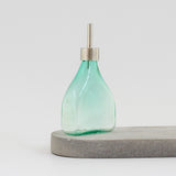 Rectangular Oil Dispenser Bottle - Handblown Glass - Emerald Green