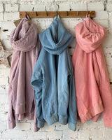 Oversized Natural Dyed Beach Hoodie with Logo on Back