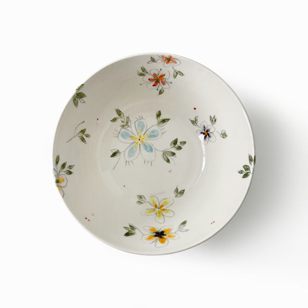 Porcelain Large Salad Serving Bowl - Floral Collection