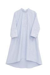 Flared Sleep Shirt - Blue Oxford Stripe