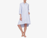Flared Sleep Shirt - Blue Oxford Stripe