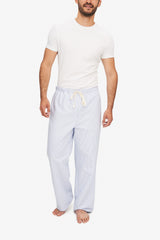 Men's Lounge Pants - Blue Oxford Stripe