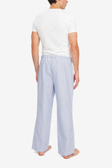 Men's Lounge Pants - Blue Oxford Stripe