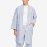 Unisex Robe - Blue Oxford Stripe