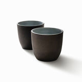 Dark Brown Sandstone Stoneware - Handleless Cups - Set of 2