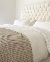 Pleated Knit Throw and Blanket - Flax