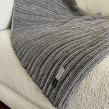Pleated Knit Throw and Blanket - Heather Dark Grey