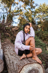 Oversized Natural Dyed Hoodie - Lavender