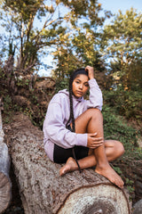 Oversized Natural Dyed Beach Hoodie with Logo on Back
