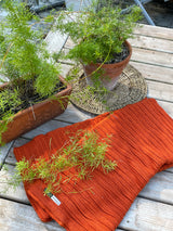 Pleated Knit Throw - Terra Cotta