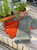 Pleated Knit Throw - Terra Cotta