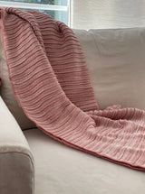 Pleated Knit Throw and Blanket - Blush