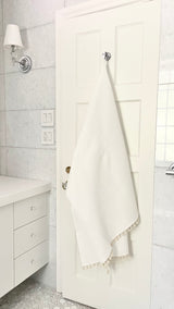 Oversized Waffle Bath Sheet with Tassels - 100% Certified Organic Cotton - White