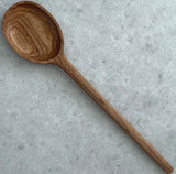 Hand Carved Long Handle Cooking Spoon - Cherry Wood