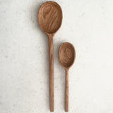 Hand Carved Long Handle Cooking Spoon - Cherry Wood