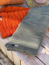 Pleated Knit Throw and Blanket - Sage