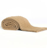 Pleated Knit Throw and Blanket - Camel