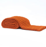 Pleated Knit Throw - Terra Cotta