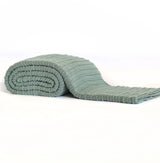 Pleated Knit Throw and Blanket - Blue Mist