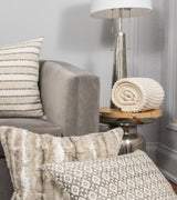 Pleated Knit Throw - Ivory