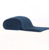 Pleated Knit Throw - Lapis