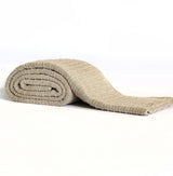Pleated Knit Throw and Blanket - Flax