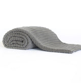 Pleated Knit Throw - Flannel (Dark Grey)