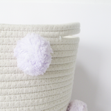 Twig + Tassel - Large Pom Pom Basket - Lilac