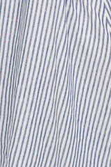 Long Sleep Shirt - Navy Cabana Stripe - 100% Linen