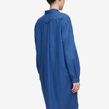 Long Sleep Shirt - Navy Houndstooth Flannel - 100% Brushed-Cotton
