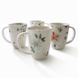 Porcelain Triangular Shaped Mugs - Floral Collection - Set of 2