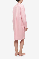 Long Sleep Shirt - Pink Flannel - 100% Brushed-Cotton