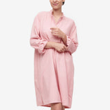 Long Sleep Shirt - Pink Flannel - 100% Brushed-Cotton