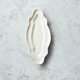 Porcelain Olive Serving Dish - White