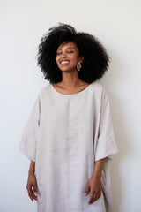 Pocket Kaftan - Sand - 100% Linen - One Size