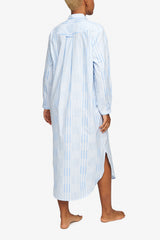 Ankle Length Sleep Shirt Soft Sky Stripe - One Size