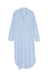 Ankle Length Sleep Shirt Soft Sky Stripe - One Size