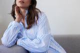 Ankle Length Sleep Shirt Soft Sky Stripe - One Size