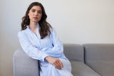 Ankle Length Sleep Shirt Soft Sky Stripe - One Size