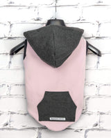 The Sharper Barker - Fleece Sleeveless Luxe Dog Hoodie - Holly - Pink/Grey