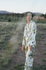 Floral Silk Charmeuse Duster Robes