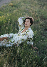 Floral Silk Charmeuse Duster Robes
