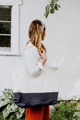 The Large Market Reusable Bag - Navy Blue
